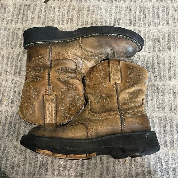 Ariat Youth Girls Fatbaby Boots Leather Mid-Calf 14829 Western Brown Size 6.5 B - Picture 4 of 10